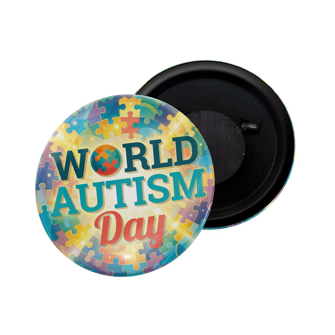 dhcrafts Fridge Magnet White Color World Autism Day D2 Glossy Finish Design Pack of 1